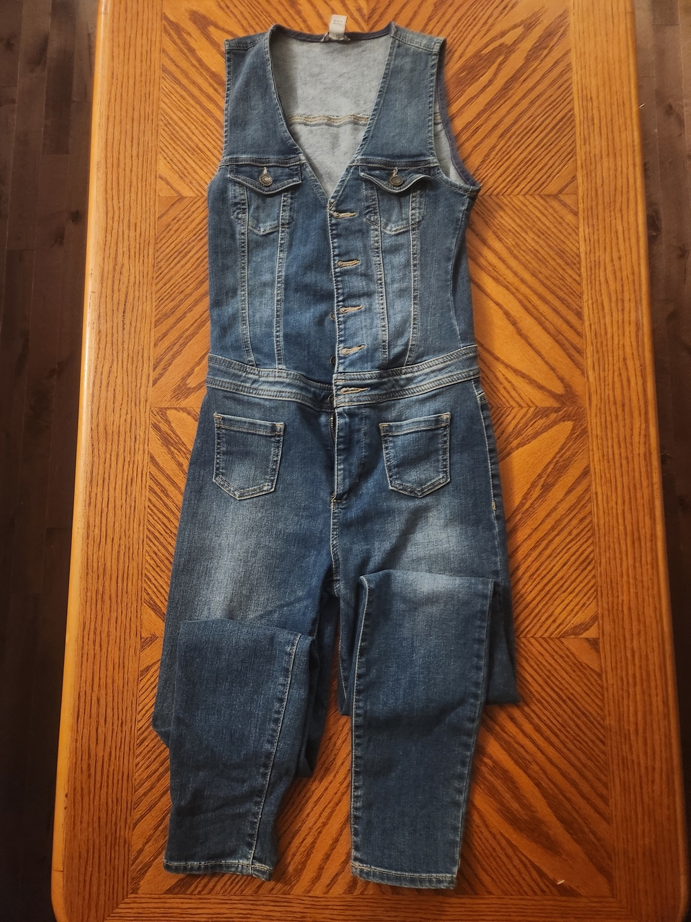 Guess Sleeveless Blue Denim Jumpsuit